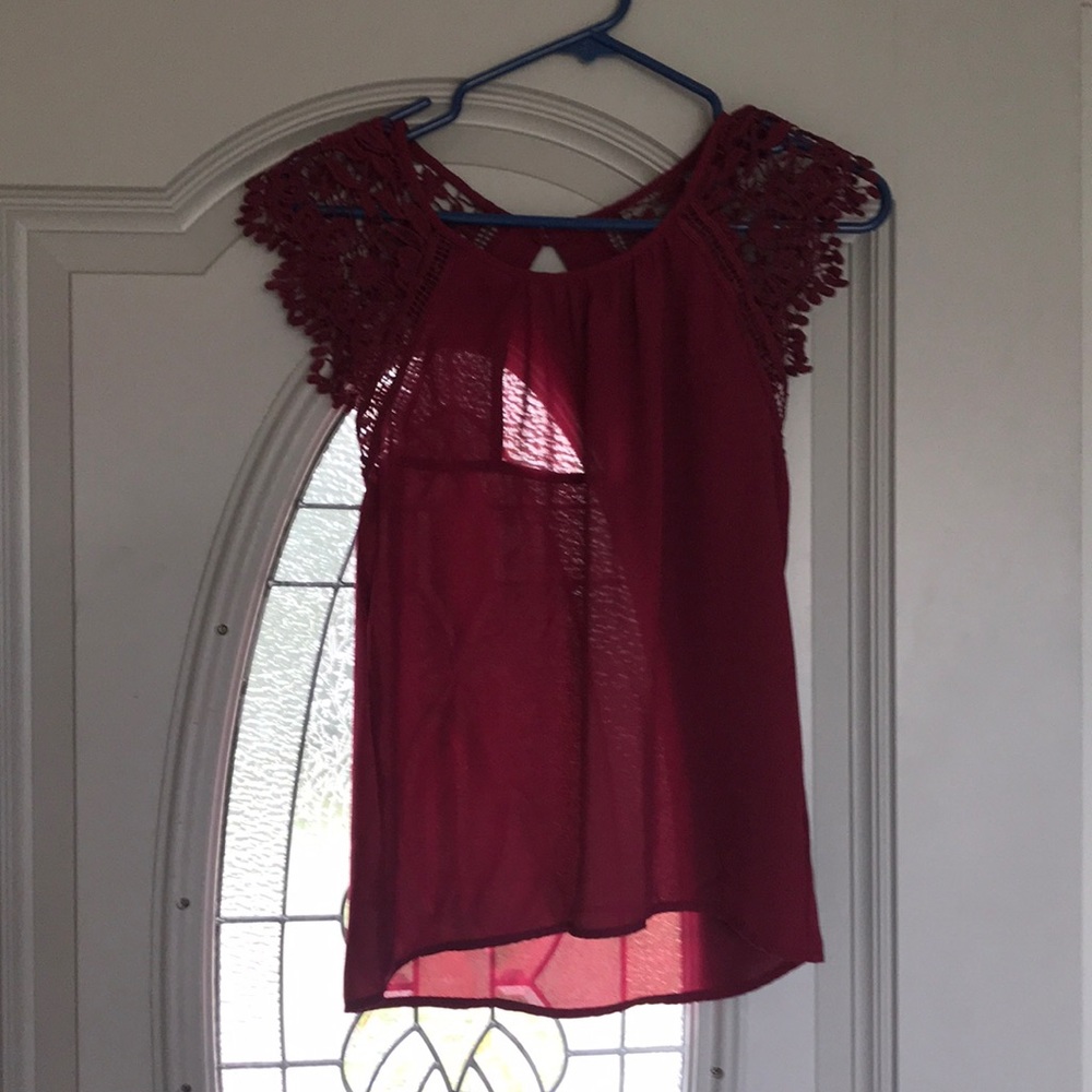 Dress top - burgundy. Size (guess) x-small missing tag.